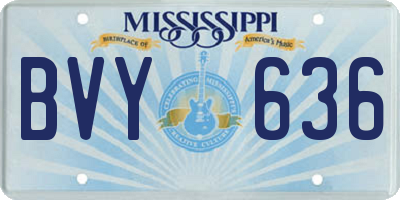 MS license plate BVY636