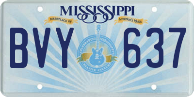 MS license plate BVY637