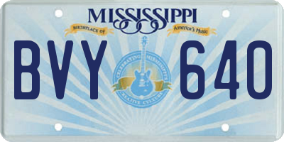 MS license plate BVY640