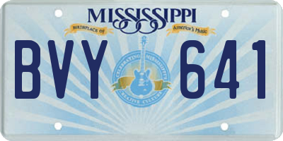 MS license plate BVY641