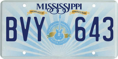 MS license plate BVY643