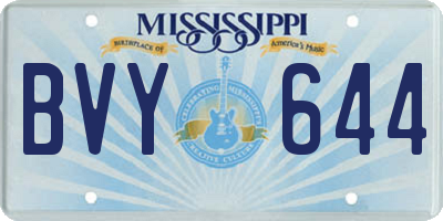 MS license plate BVY644