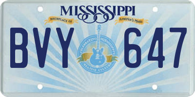 MS license plate BVY647