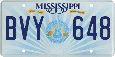 MS license plate BVY648