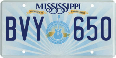 MS license plate BVY650