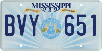 MS license plate BVY651
