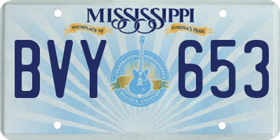 MS license plate BVY653