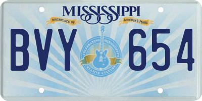 MS license plate BVY654