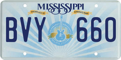 MS license plate BVY660