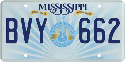 MS license plate BVY662