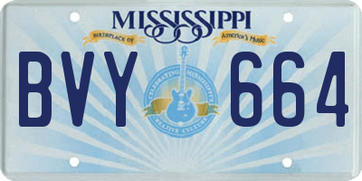 MS license plate BVY664
