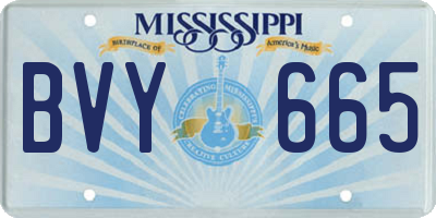 MS license plate BVY665