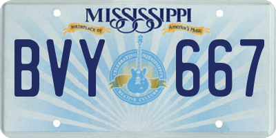 MS license plate BVY667