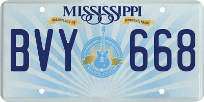 MS license plate BVY668