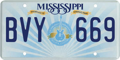 MS license plate BVY669