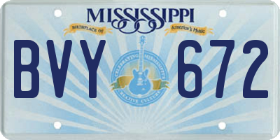 MS license plate BVY672