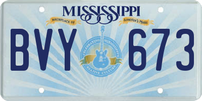 MS license plate BVY673