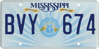 MS license plate BVY674