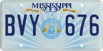 MS license plate BVY676