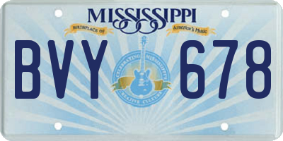 MS license plate BVY678