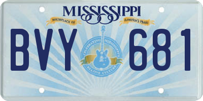 MS license plate BVY681