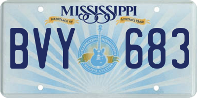 MS license plate BVY683