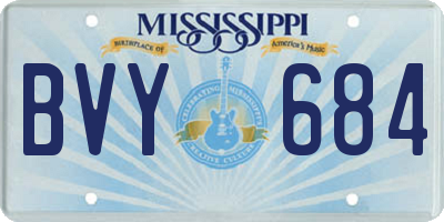 MS license plate BVY684