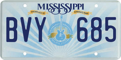 MS license plate BVY685