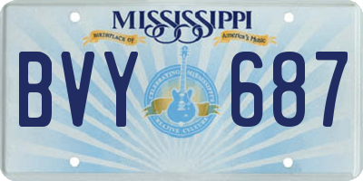 MS license plate BVY687