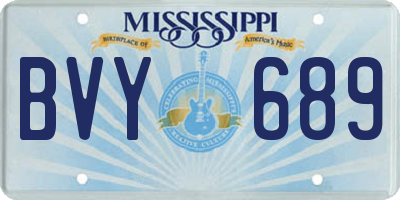 MS license plate BVY689