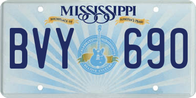 MS license plate BVY690