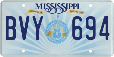 MS license plate BVY694