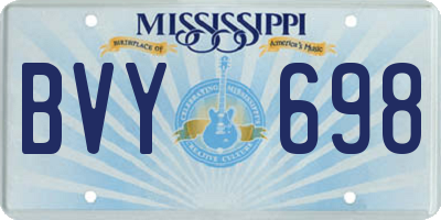 MS license plate BVY698