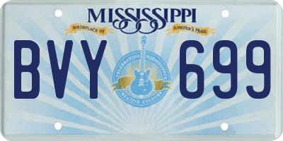 MS license plate BVY699