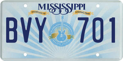 MS license plate BVY701