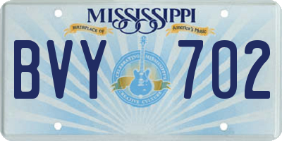 MS license plate BVY702
