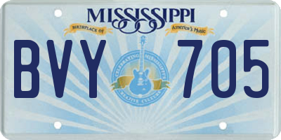 MS license plate BVY705