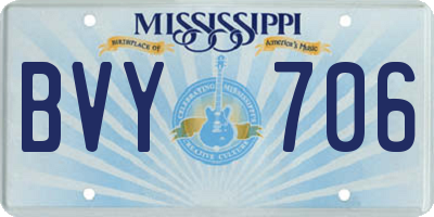 MS license plate BVY706