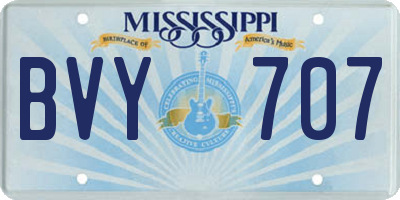MS license plate BVY707