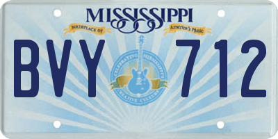 MS license plate BVY712
