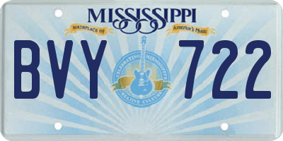 MS license plate BVY722