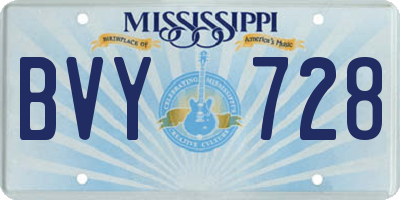 MS license plate BVY728