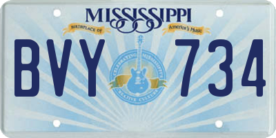 MS license plate BVY734