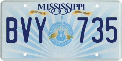 MS license plate BVY735