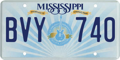 MS license plate BVY740