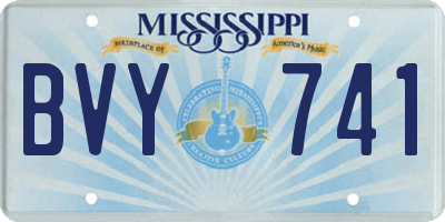 MS license plate BVY741