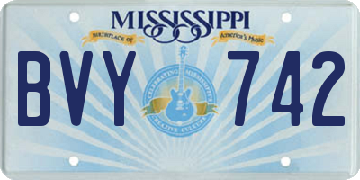 MS license plate BVY742