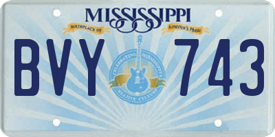 MS license plate BVY743