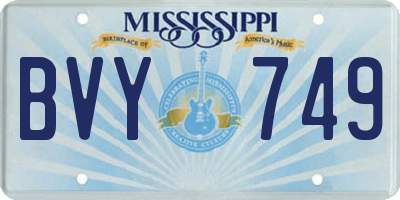 MS license plate BVY749
