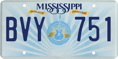 MS license plate BVY751